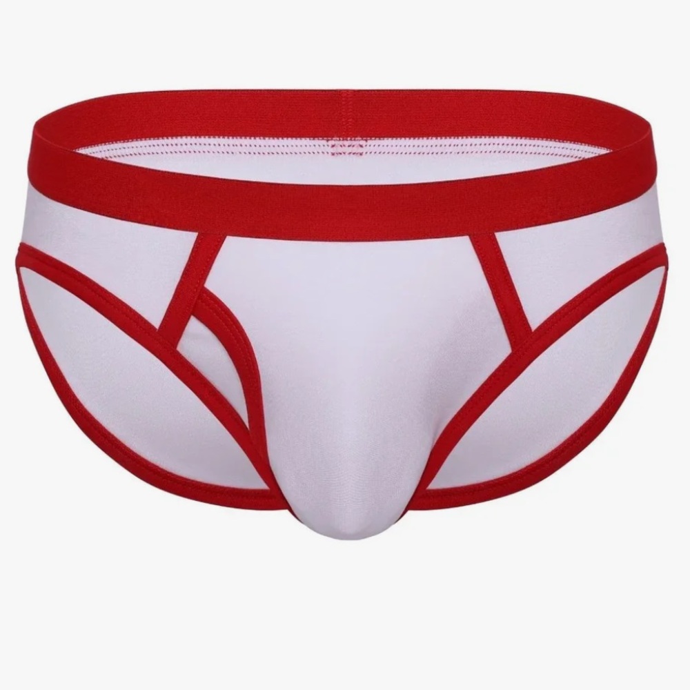 Coyote Jocks Red Cotton Ringer Fly Front Low Rise Brief